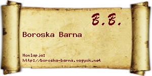 Boroska Barna névjegykártya