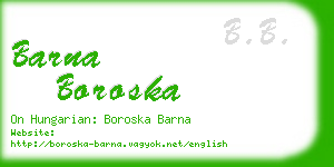 barna boroska business card